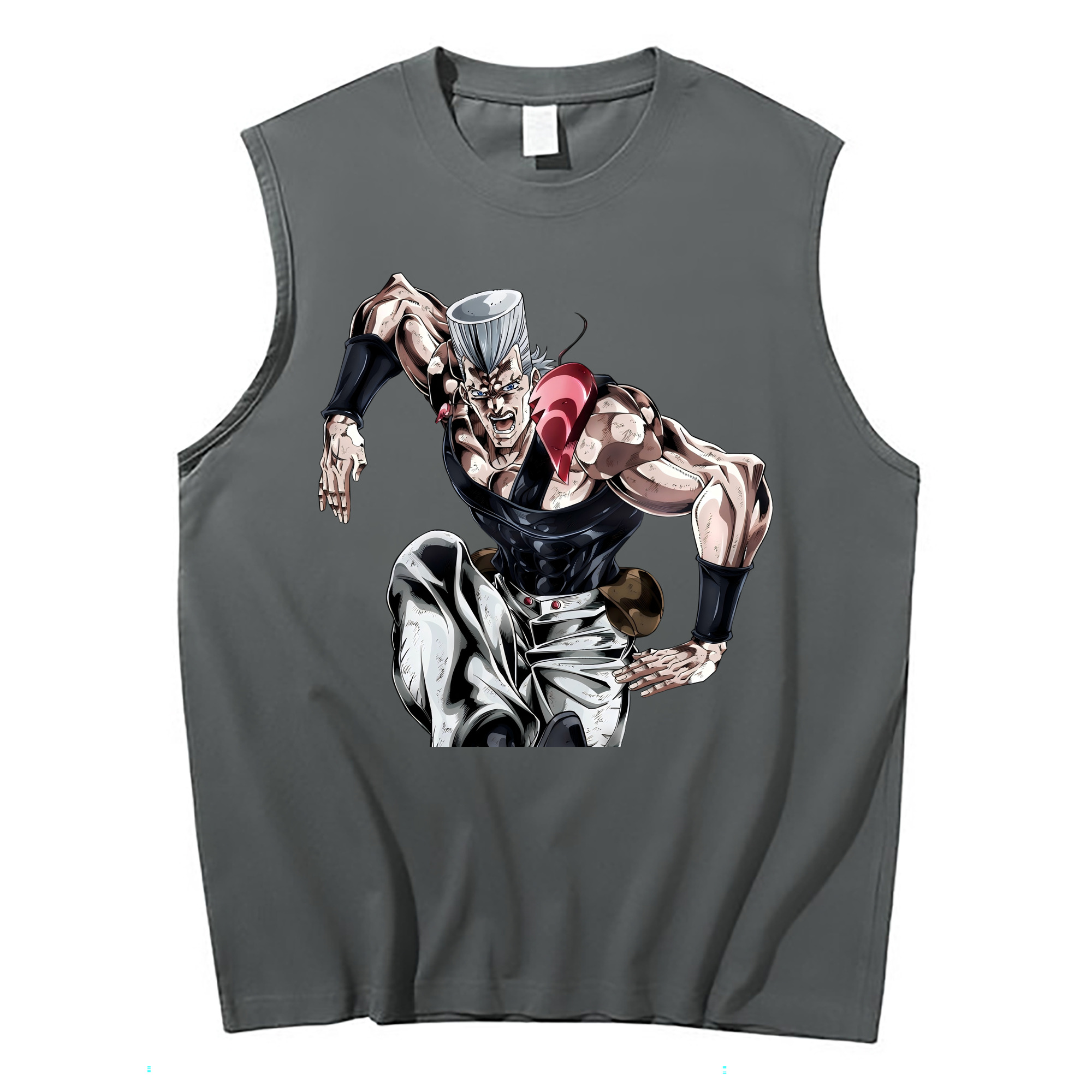 （画像用） ジョジョの奇妙な冒険 ジャン＝ピエール?ポルナレフ JoJo's Bizarre Adventure Jan Pierre Polnareff コットン100％タンクトップ（フロントプリント）